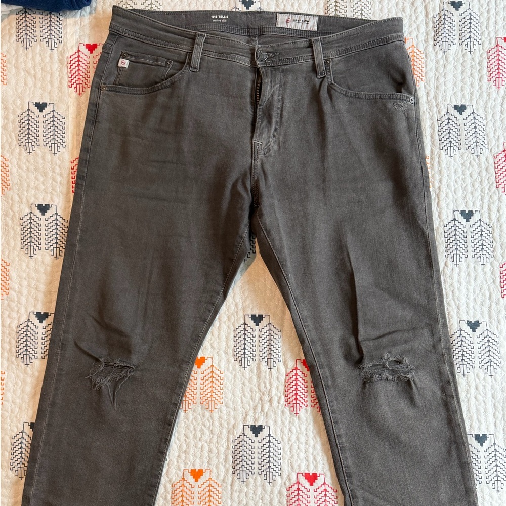AG Tellis distressed jeans. 34R. 29.5” inseam